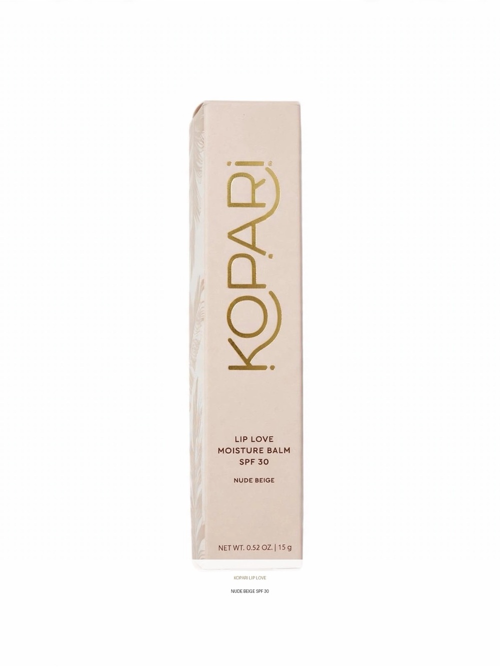 Kopari Lip Love Moisture Balm in Nude Beige with Gold Logo